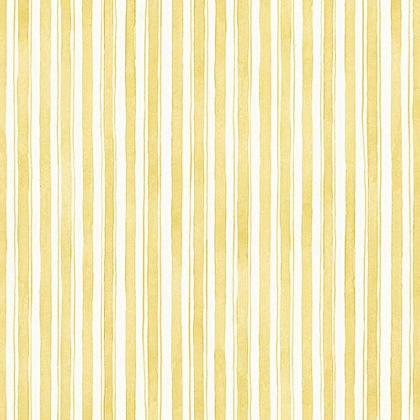 Quincy Series Vinyl Striped Design Large Wallpaper Roll, 20.5" W x 32.7' L, Yellow/Off White