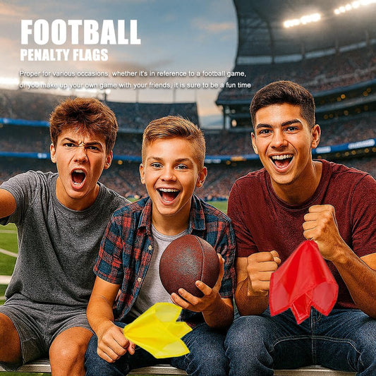Referee Game Penalty Flags Set – 8 x Soccer Penalty Flags (4 Red & 4 Yellow) + Black Whistle – Ultimate Football Penalty Flags Set for Ref, Party Game, Training – Yellow & Red Penalty Flag, Football Penalty Flags