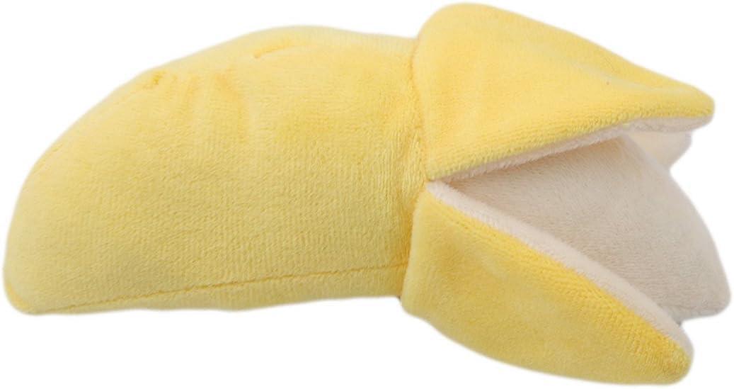 Yellow Squeeze Squeaker Puppy Dog Toys Plush Chew Toys (Banana) Dog Squeak Toys
