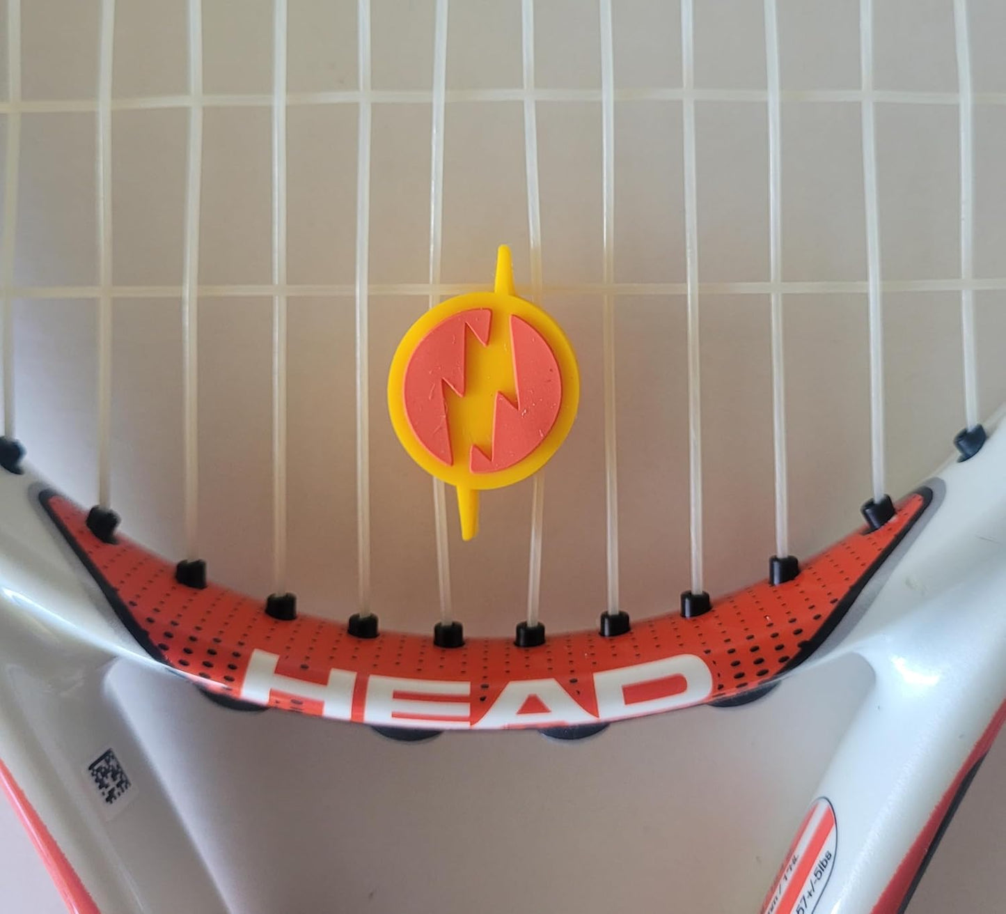 Tennis Racket Vibration Dampener, Lightning Bolt Design, Yellow and Red Shock Absorber, 2 Pack