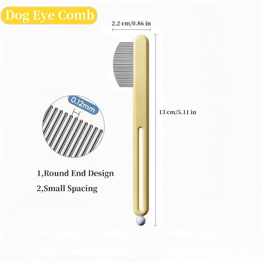 Precision Tear Stain Comb for Small Dogs Cats Face Eye Gunk Removal Tool οΌFit Yorkie, Shih Tzu, Maltese, Maltipoo, Pomeranian, Puppy Starter Kit, Pet Supplies (Yellow)