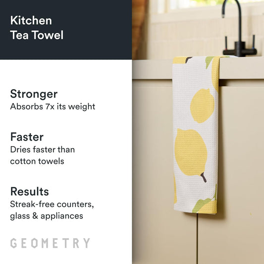 Kitchen Tea Towels - Quick Dry Microfiber Dish Towels for Kitchen Sunny Lemons, 18" x 30" 1 Pack