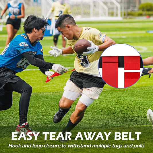 Flag Football Belts, 14 Player Flag Football Set with 42 Flags for Adults Youth Kids, Sports Training Competition