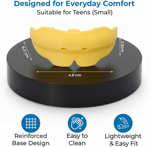 Reviv R2 Pre-Formed Dental Protector and Mouthpiece | 100% Food Grade Soft Silicone, Ready-to-Wear Comfort | BPA-Free, Reusable, Slim Profile Adult Bite Guard - Medium (Yellow)