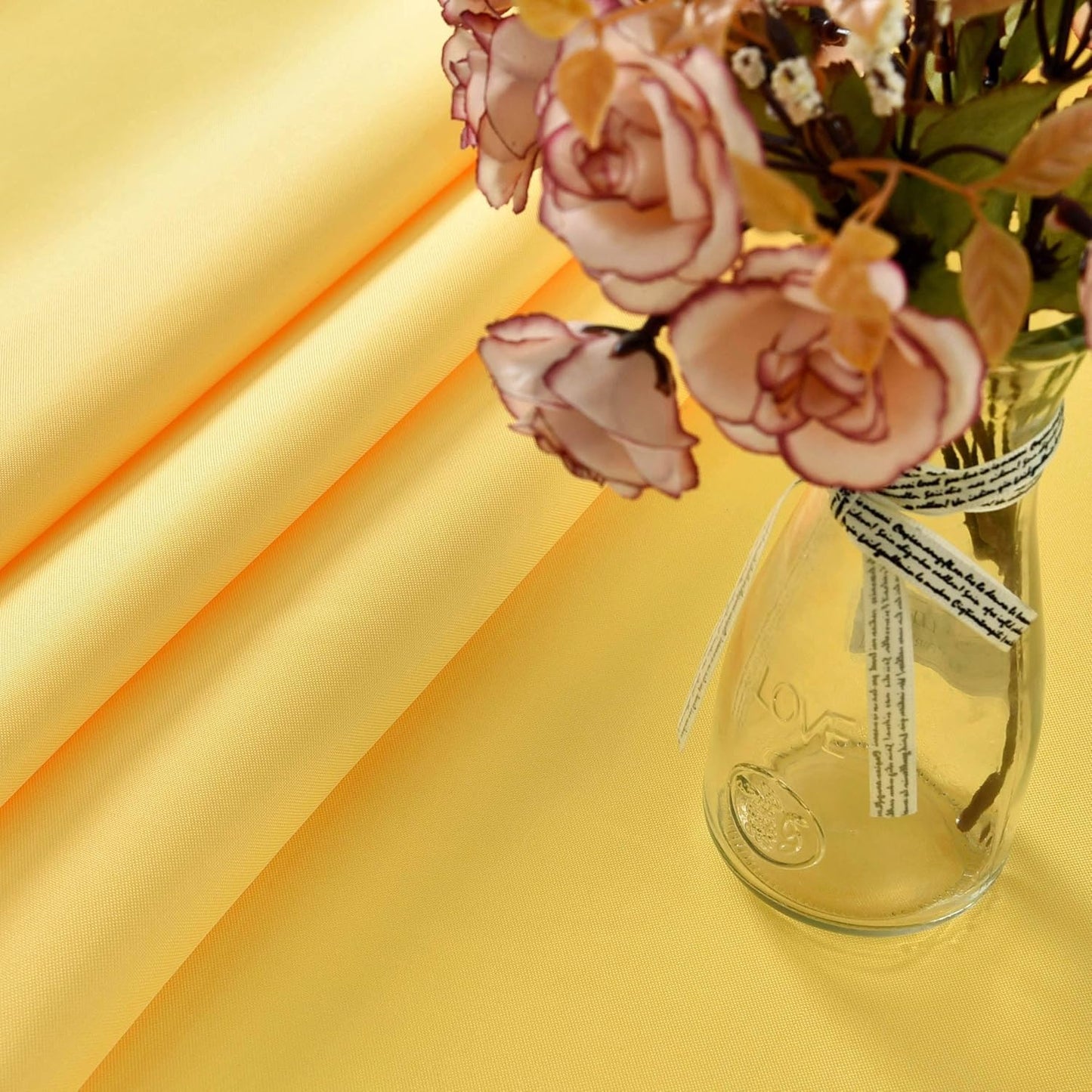 Yellow Square Tablecloth Waterproof Stain Resistant Wrinkle Free Table Cloth 210GSM Polyester Wipeable Table Cover for Party, Banquet, Indoor and Outdoor - Rectangle/Rectangular, 60 x 60 inch