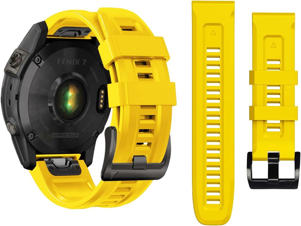 22mm Watch Band for Garmin Fenix 5/Fenix 6/Fenix 7/Fenix 8 47mm/Fenix E 47mm, Soft Silicone Band Strap Wristband with Quick Fit for Garmin Smart Watch