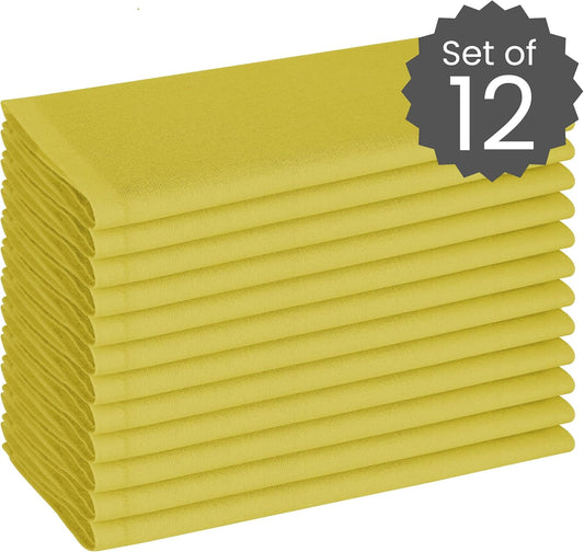 Cloth Dinner Napkins β Perfect Everyday Use Table Napkins β Soft Durable Washable β Ideal for Party Wedding Christmas Easter β Set of 12-17x17 inches Yellow Napkins