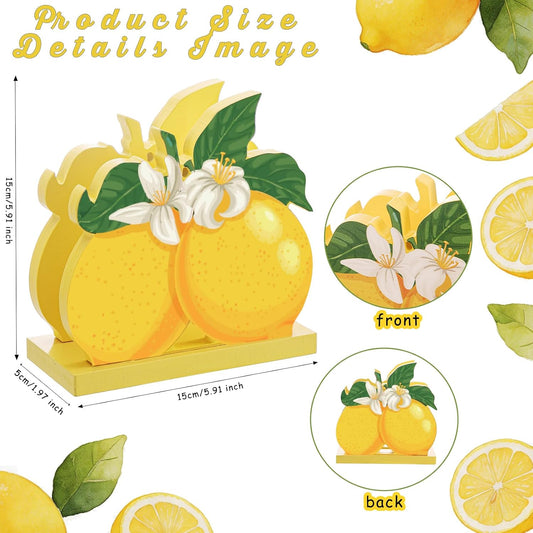 Lemon Wooden Napkin Holder for Table Summer Napkin Holder Tabletop Center Decoration Vintage Napkin Holder for Families Restaurants Bars Summer Parties Wedding Decorations