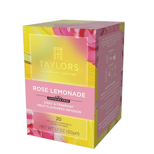 Rose Lemonade Infusion Individually Wrapped Bags, 20 Count (Pack of 1), Zingy, Refreshing and Fragrant, Caffeine-Free, Enjoy Hot or Iced, 20 Teabags