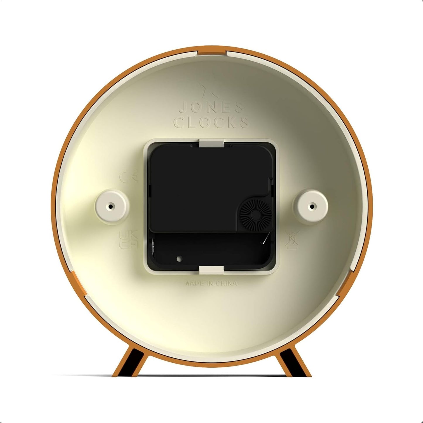 ® Venus Desk Clock | Modern Round Design | Mustard Yellow | Stylish Retro Look for Shelf, Table, Mantel or Bedside