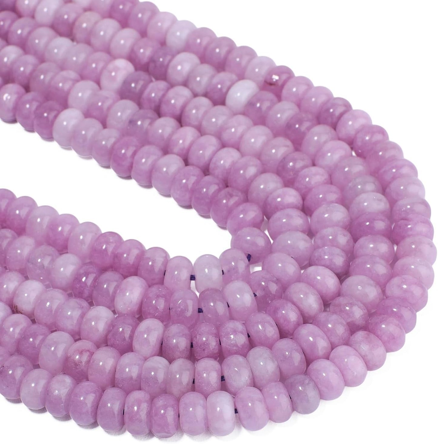 5x8mm Natural Green Lemon Jade Stone Rondelle Beads, 75PCS Spacer Round Loose Abacus Beads for Jewelry Making, Gemstone for Bracelet Necklace Earrings, Arts and Crafts