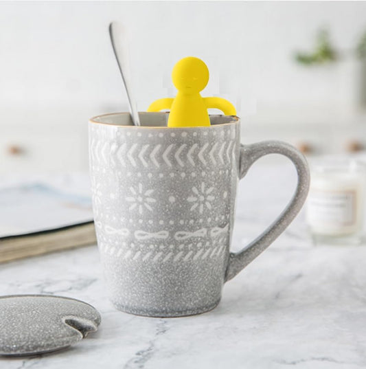 Tea Infuser for Loose Tea Cute Tea Diffuser Fine Mesh Tea Steeper Stainless Steel and Silicone Tea Strainer for Cup and Mug, Yellow