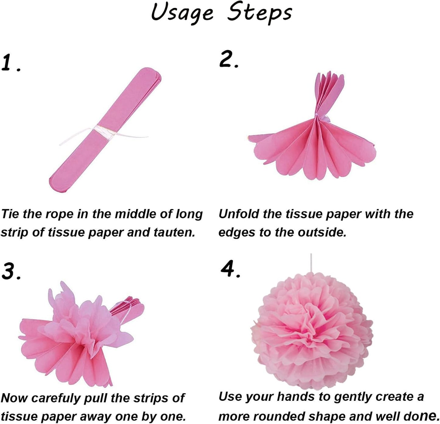 Yellow Paper Pom Poms - 10",12" Tissue Pom Poms Decorations for Party Hanging Decor - 12 Piece Set