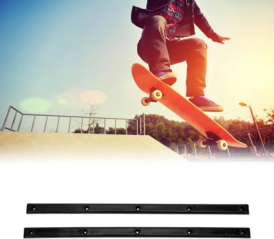 Skateboard Rails, 35.7x1.8cm/14.1x0.7in POM Skateboard Deck Guards Protector Longboard Rib Bones Rails Bumper Sleeve Strip for Skateboards Decks Cruiser