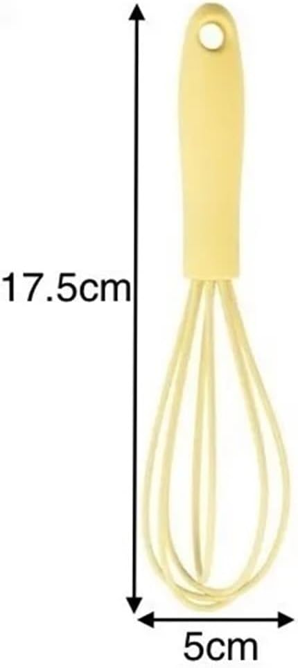 Manual Egg Beater 6 Inch Mini Silicone Mixer Cream Whisk Household Baking Tools Kitchen Gadgets Cooking Accessories(Yellow)