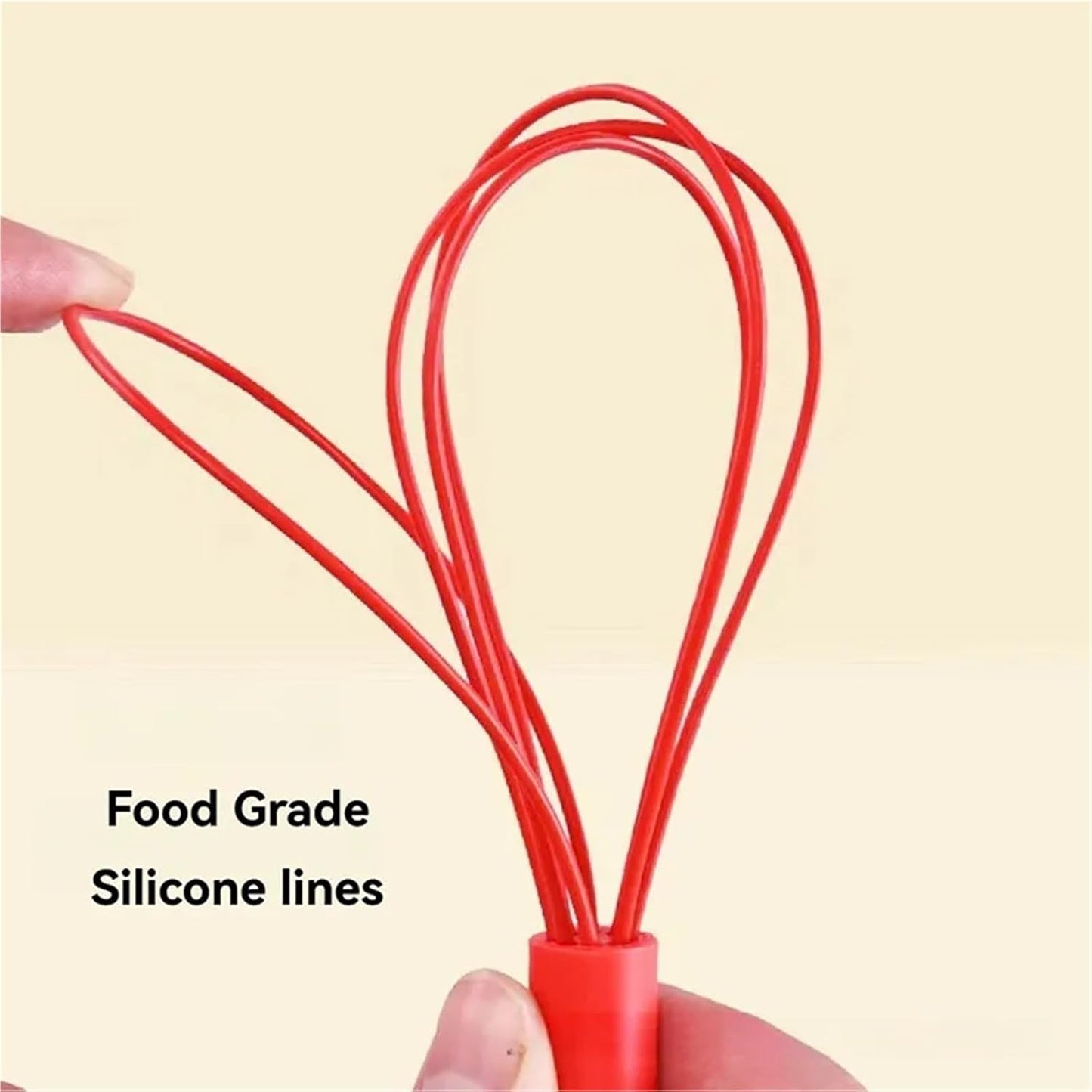 Manual Egg Beater 6 Inch Mini Silicone Mixer Cream Whisk Household Baking Tools Kitchen Gadgets Cooking Accessories(Yellow)