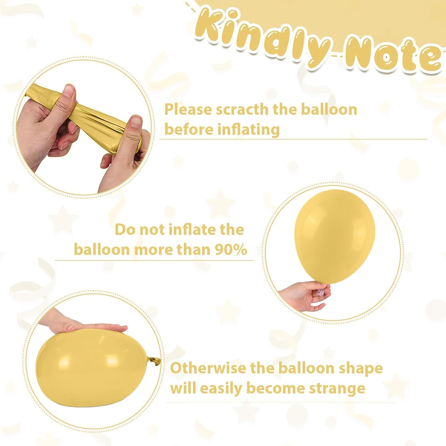 Mustard Yellow White Balloons, 50PCS 12Inches White Sand Pastel Yellow Latex Party Balloon for Baby Shower Theme Birthday Gender Reveal Bridal Wedding Decoration