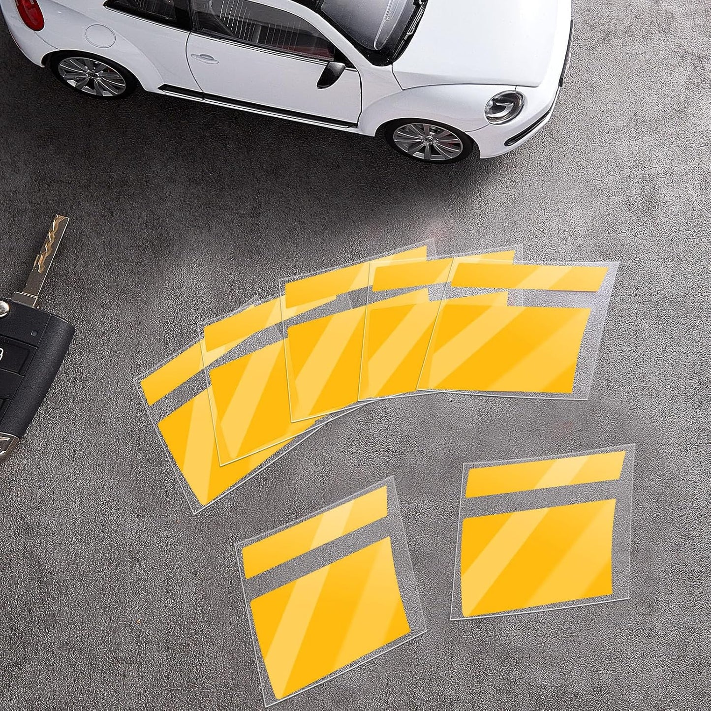 8 Pcs Wheel Rim Decal Stripes Car Decals for 18-21 Inch Wheels Reflective Car Stickers 2.36 x 2.75 Inch Automotive Decals Hash Stripe Stickers Tire Rim Safety Decoration Accessories(Yellow)