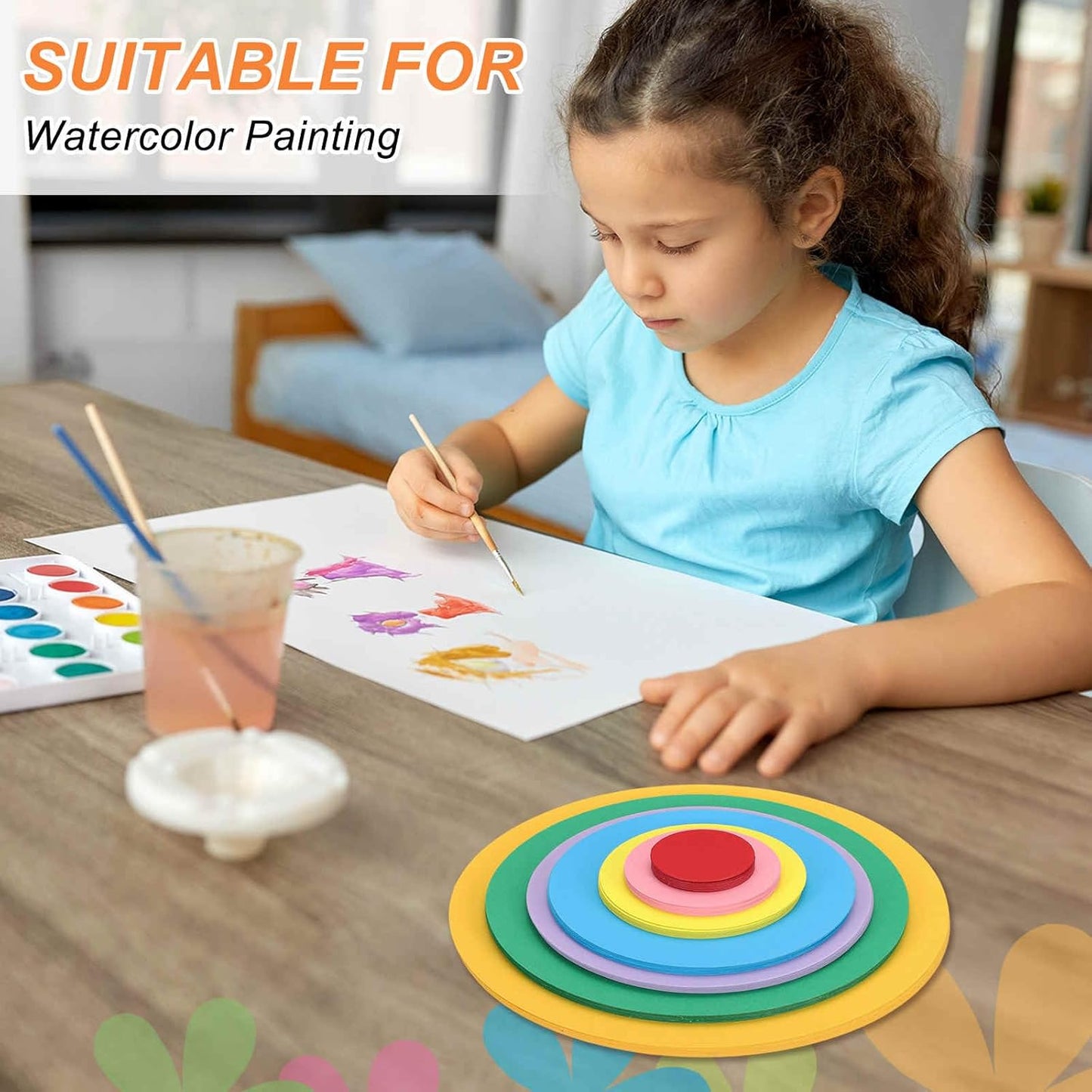 24 Pcs Circle Card Stock, 9.8 Inch Round Cutouts Paper Thick Cardboard Circles for Crafts Paint Supply DIY Projects Bulletin Board Decor, Yellow