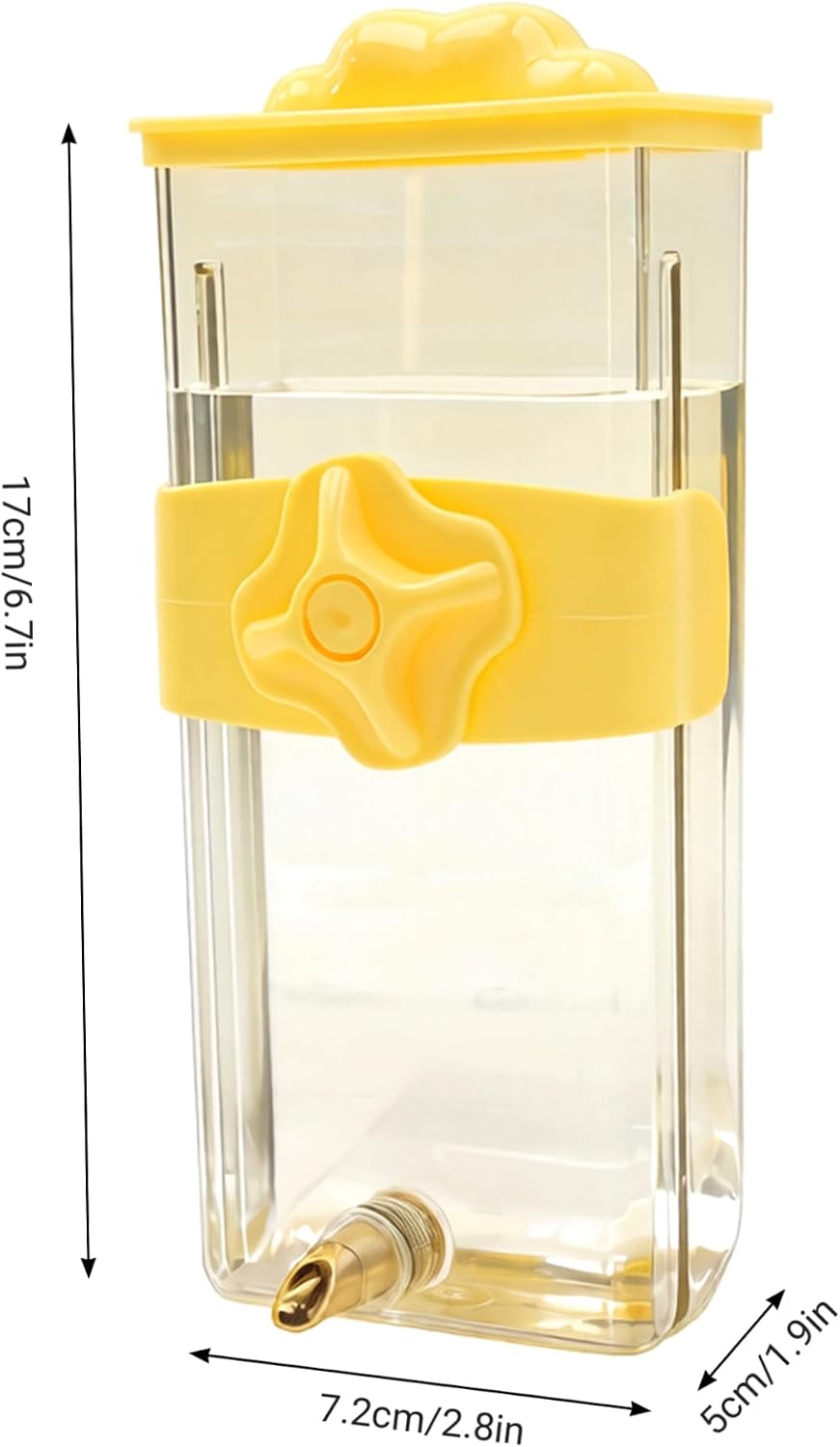 Parakeet Water Dispenser Bird Water Dispenser, Automatic Parakeet, 430ml Leak-Proof Cage Waterer for Parakeets & Small Birds (Yellow)