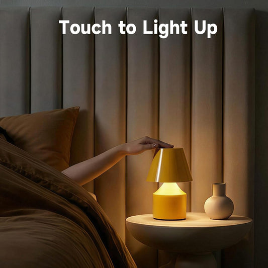Mini Tap Lamp, Touch Control Night Light, Type-C Rechargeable Cordless Table Lamp, for Bedroom, Living Room, Kidsโ Gift, Yellow