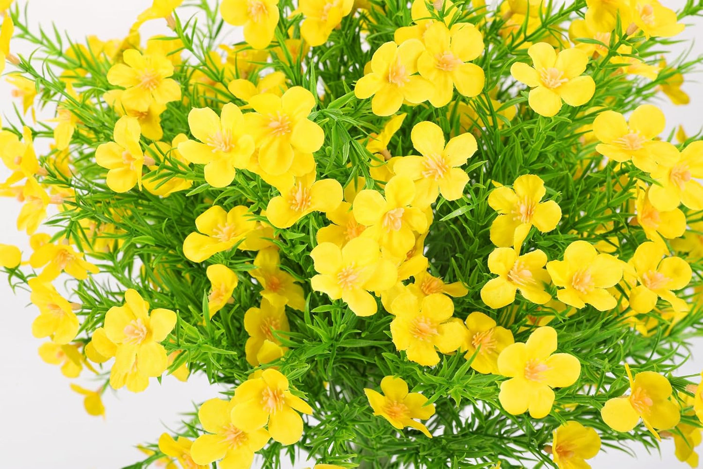 22.5" Artificial Boxwood Topiary Ball Trees Set of 2 Yellow | UV resistant no fade faux shrubs with ground spike, decoration for garden patio porch yard indoor outdoor