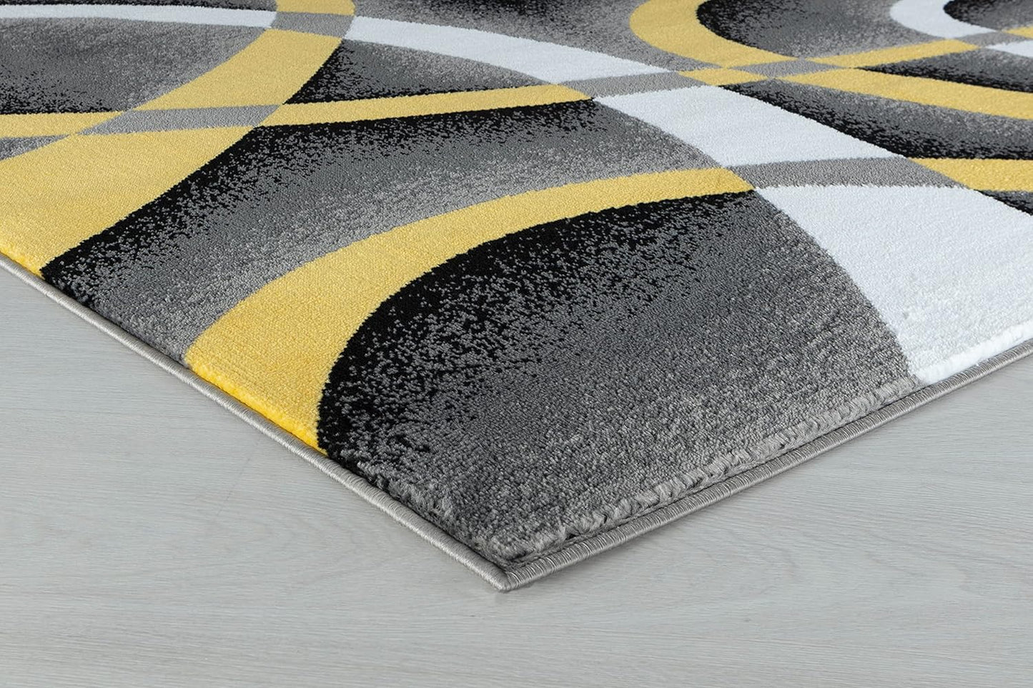 Area Rug Modern 5x7 Yellow Soft Contemporary Floor Carpet for Indoor Living Dining Room and Bedroom Area