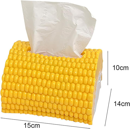 Decorative Tissue Dispenser – Refillable Corn-Shaped Tissue Box for Home, Office, Car & Bathroom | Cute Yellow Corn-Themed Storage Case & Kitchen Décor Accessory