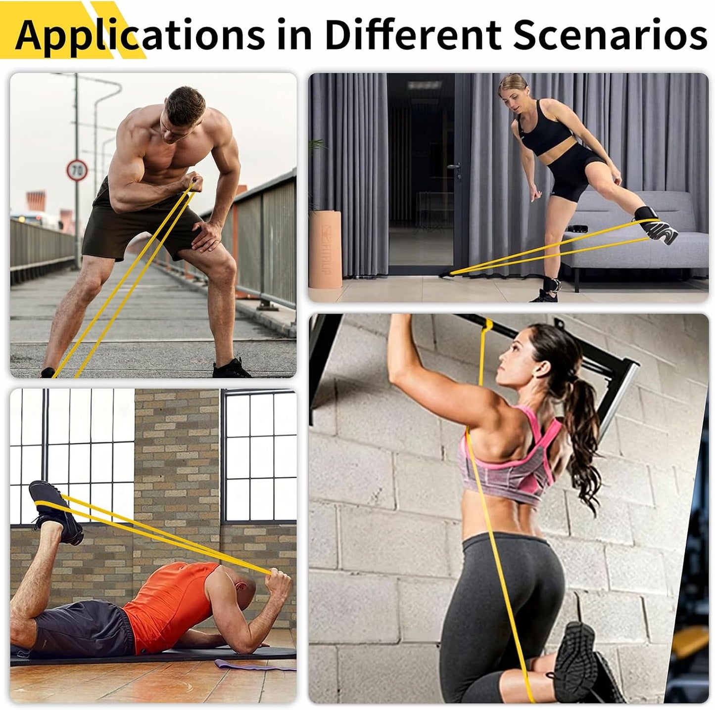 12-Pack Resistance Bands Set - Pull Up Assist, Strength Training & Physical Therapy for Home Gym | Exercise Loop Bands for Men & Women