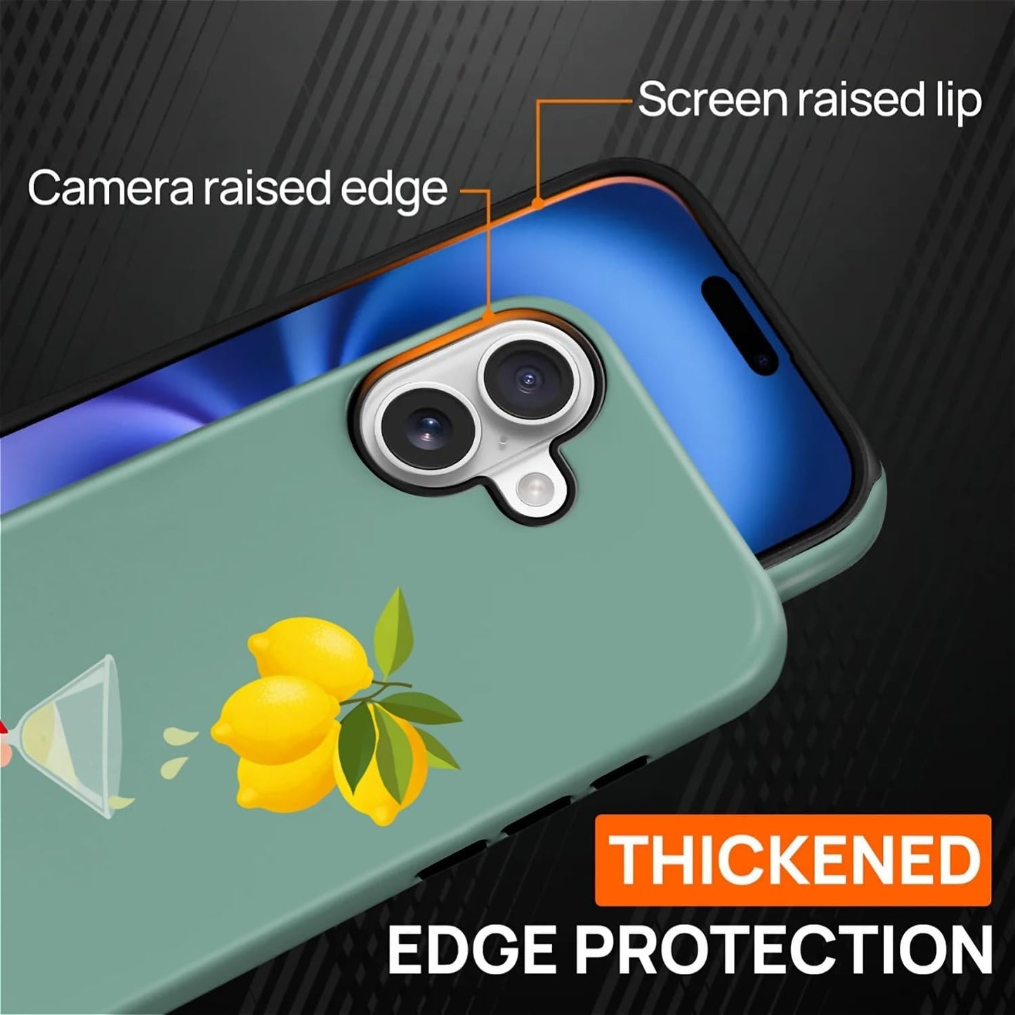 for iPhone 17 Case for Women Girl Men Boy, Compatible with MagSafe, Shockproof Soft Silicone & Hard PC Shell Protective Case for iPhone 17 - Yellow Lemon Summer Aesthetic