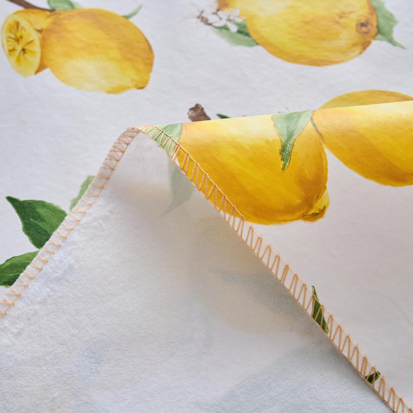 Vinyl Tablecloth with Flannel Backing - Waterproof, Oil-Proof, Easy to Clean -Plastic Table Cloth - Perfect for Dining Tables, Kitchen Tables, Parties (Lemon, 60×84 Inch Rectangular)