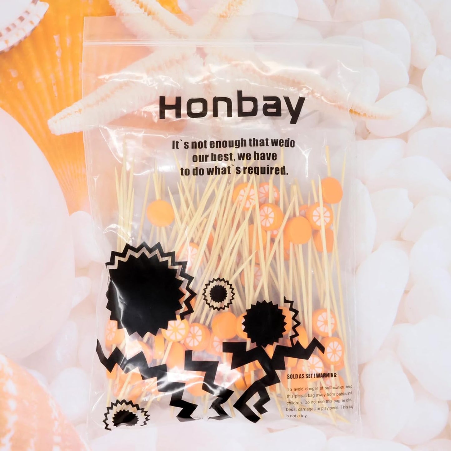 100PCS Orange Bamboo Cocktail Picks Fruit Food Hamburger Toothpicks Cupcake Toppers Sandwich Appetizer Decorative Skewers Drink Garnish Holiday Birthday Party Decoration Sticks