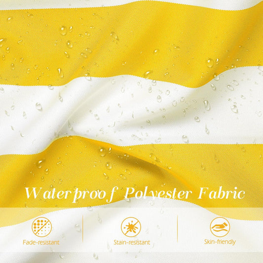 2 Pack Outdoor Throw Pillow Covers, Square Stripe Waterproof Throw Pillow Cases for Outdoor Patio Porch Farmhouse Garden Balcony Couch, 18"x18"(45x45cm), Yellow + White