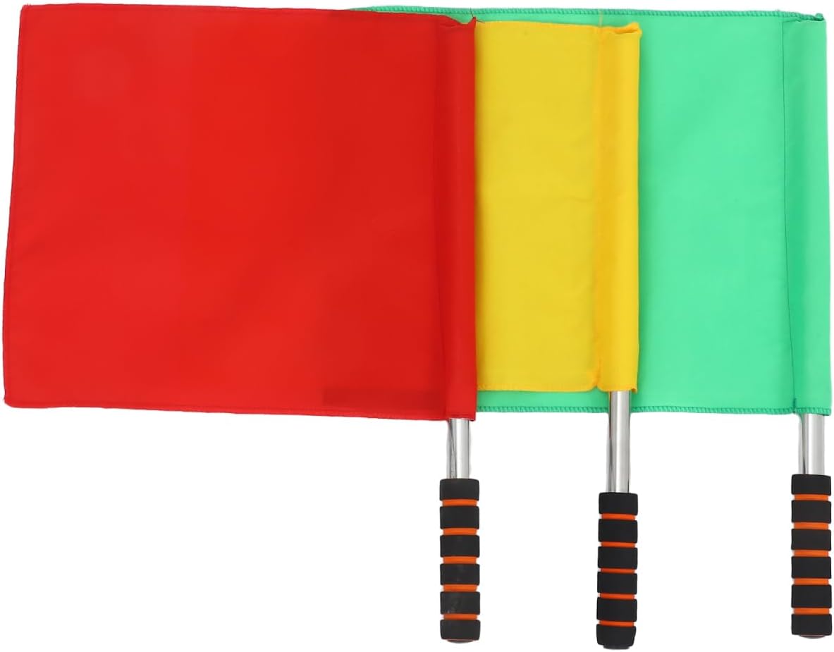 3Pcs Flags Red Green Yellow for Traffic Control Safety Signaling Handheld Flags 18X14 Inch