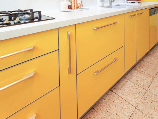 Contact Paper Yellow Peel and Stick Wallpaper Waterproof Cabinet Wallpaper Self Adhesive Desk Vinyl Wrap Counter Top Covers Mustard Yellow Wall Paper Sticky Kids Room Decor 15.8X78.8