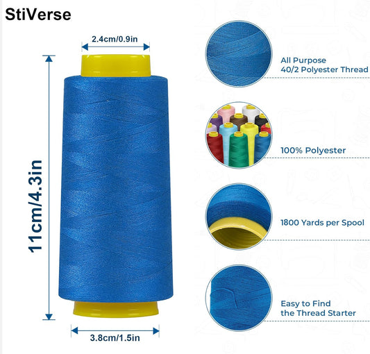1800 Yards Serger Thread-Yellow, All Purpose Thread for Sewing, Serger Thread Cones,Polyester Thread 40s/2 for Serger&Overlock, Quilting, Piecing, Sewing Machine