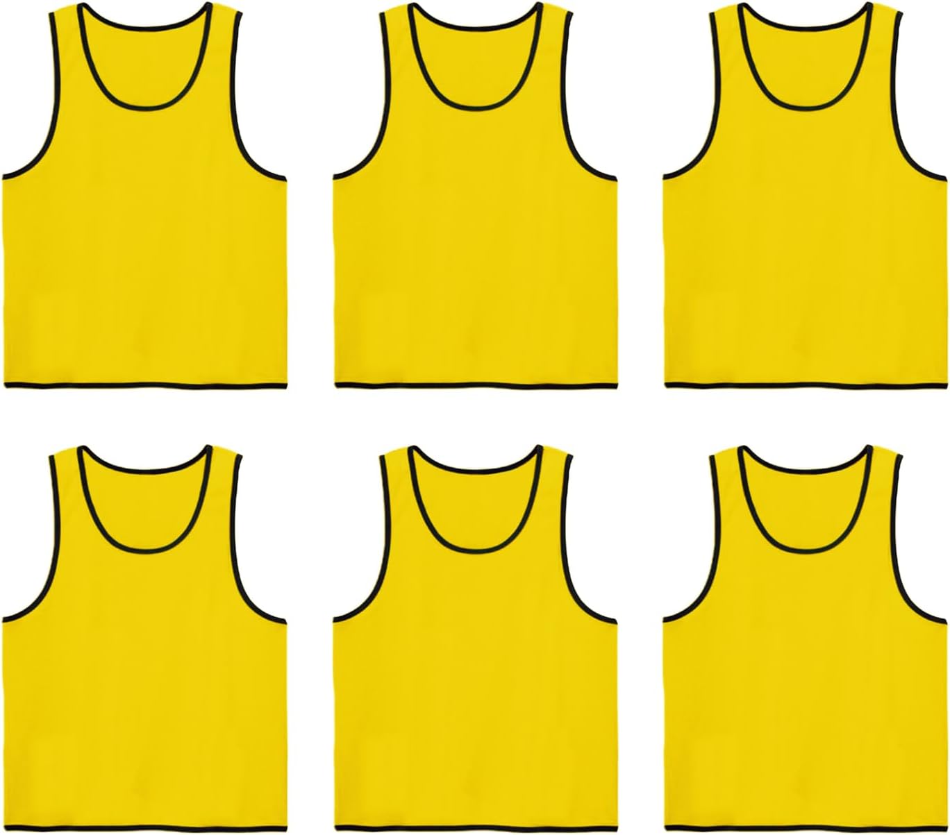 Pinnies Scrimmage Vests Set of 6 – Team Practice Mesh Jerseys for Soccer Basketball Training for Child Youth Adults