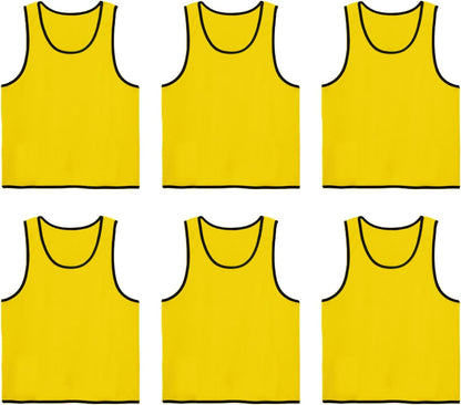 Pinnies Scrimmage Vests Set of 6 – Team Practice Mesh Jerseys for Soccer Basketball Training for Child Youth Adults