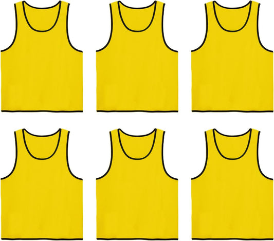 Pinnies Scrimmage Vests Set of 6 – Team Practice Mesh Jerseys for Soccer Basketball Training for Child Youth Adults