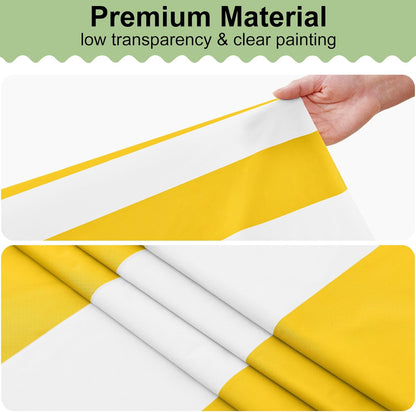 3 Packs Striped Disposable Table Cloth, 54 x 108 Inch Waterproof Rectangle Tablecloth, Leakproof & Sturdy Decorative Table Covers for Picnic, Party, Back to School and Outdoor, Yellow and White