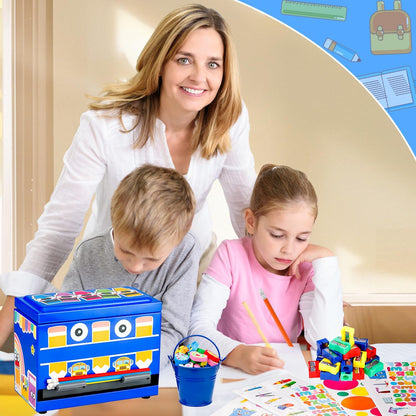 159Pcs Pencil Dispenser for Classroom,Pencil Dispenser Kit with Pencils Sharpener Erasers Stickers Metal Bucket,Pen Holder for Desk Classroom Teacher Must Haves Office Supplies(Yellow)