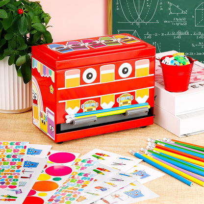 159Pcs Pencil Dispenser for Classroom,Pencil Dispenser Kit with Pencils Sharpener Erasers Stickers Metal Bucket,Pen Holder for Desk Classroom Teacher Must Haves Office Supplies(Yellow)