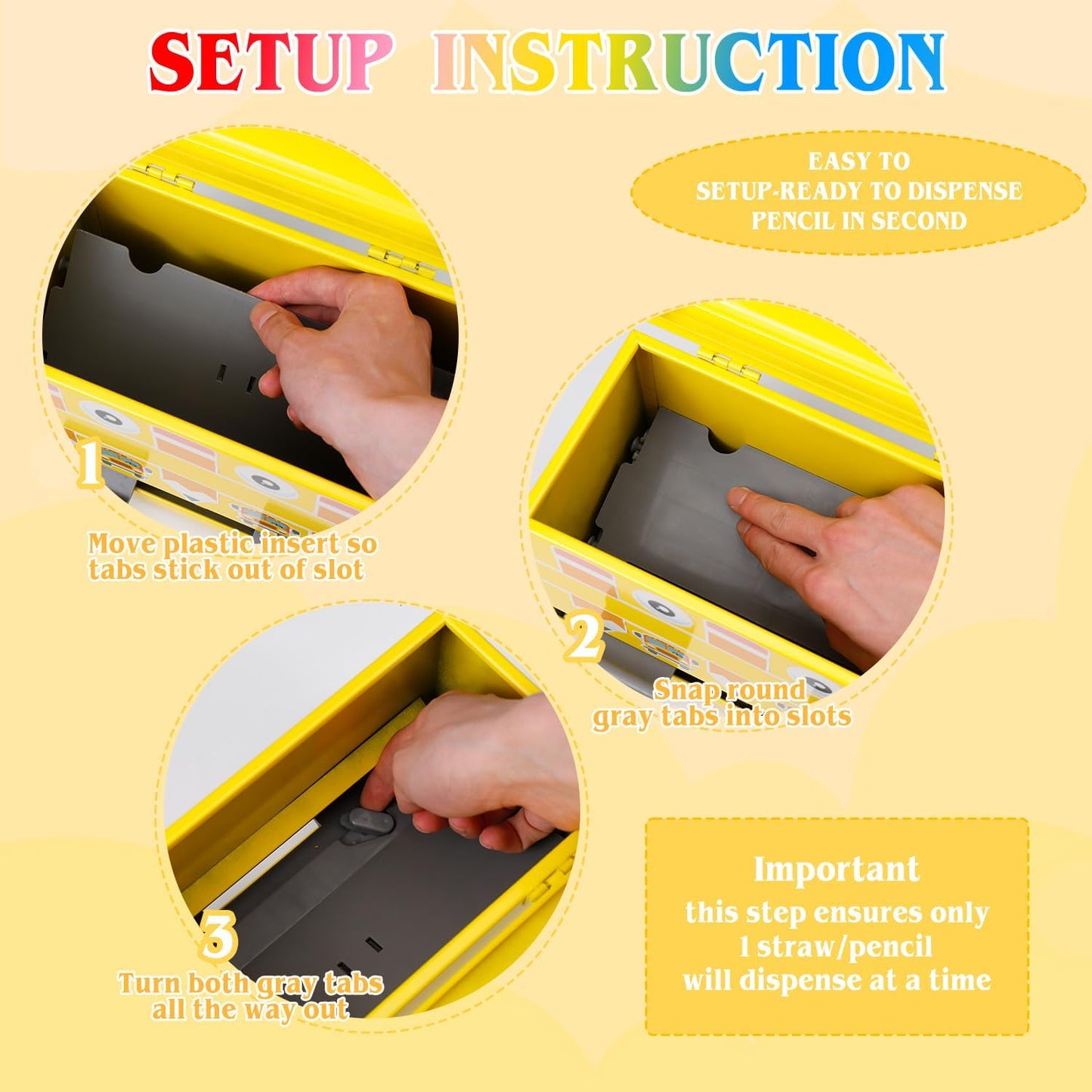 159Pcs Pencil Dispenser for Classroom,Pencil Dispenser Kit with Pencils Sharpener Erasers Stickers Metal Bucket,Pen Holder for Desk Classroom Teacher Must Haves Office Supplies(Yellow)