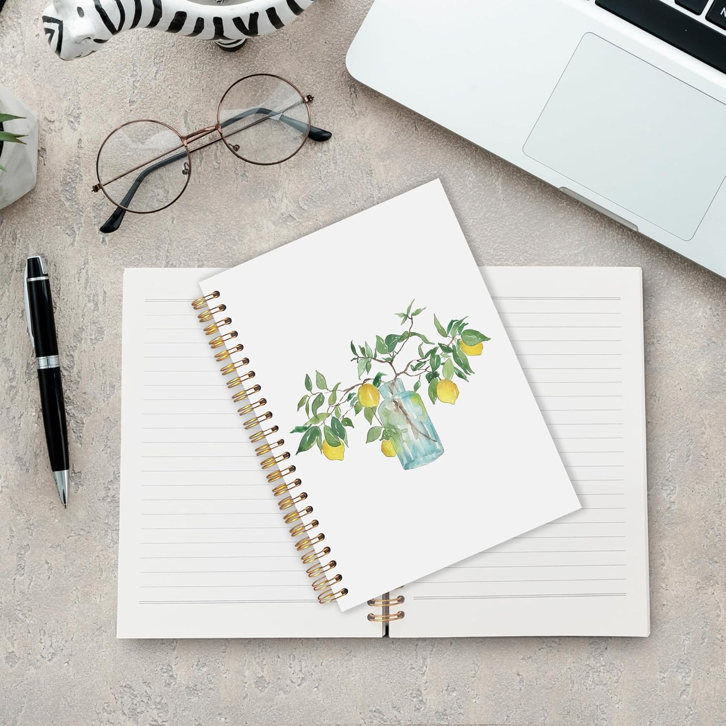 Lemon Notebook, Lemon Lover Gifts Journals for Women Men, Summer Fruit Spiral Notebook Journals for Work School, Fruit Lover Office Supplies Gifts, 5.5x8.3 Inch