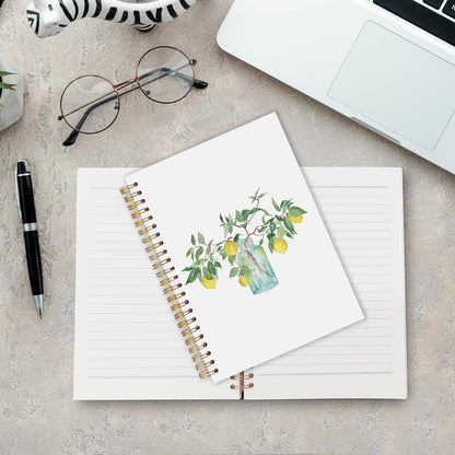 Lemon Notebook, Lemon Lover Gifts Journals for Women Men, Summer Fruit Spiral Notebook Journals for Work School, Fruit Lover Office Supplies Gifts, 5.5x8.3 Inch