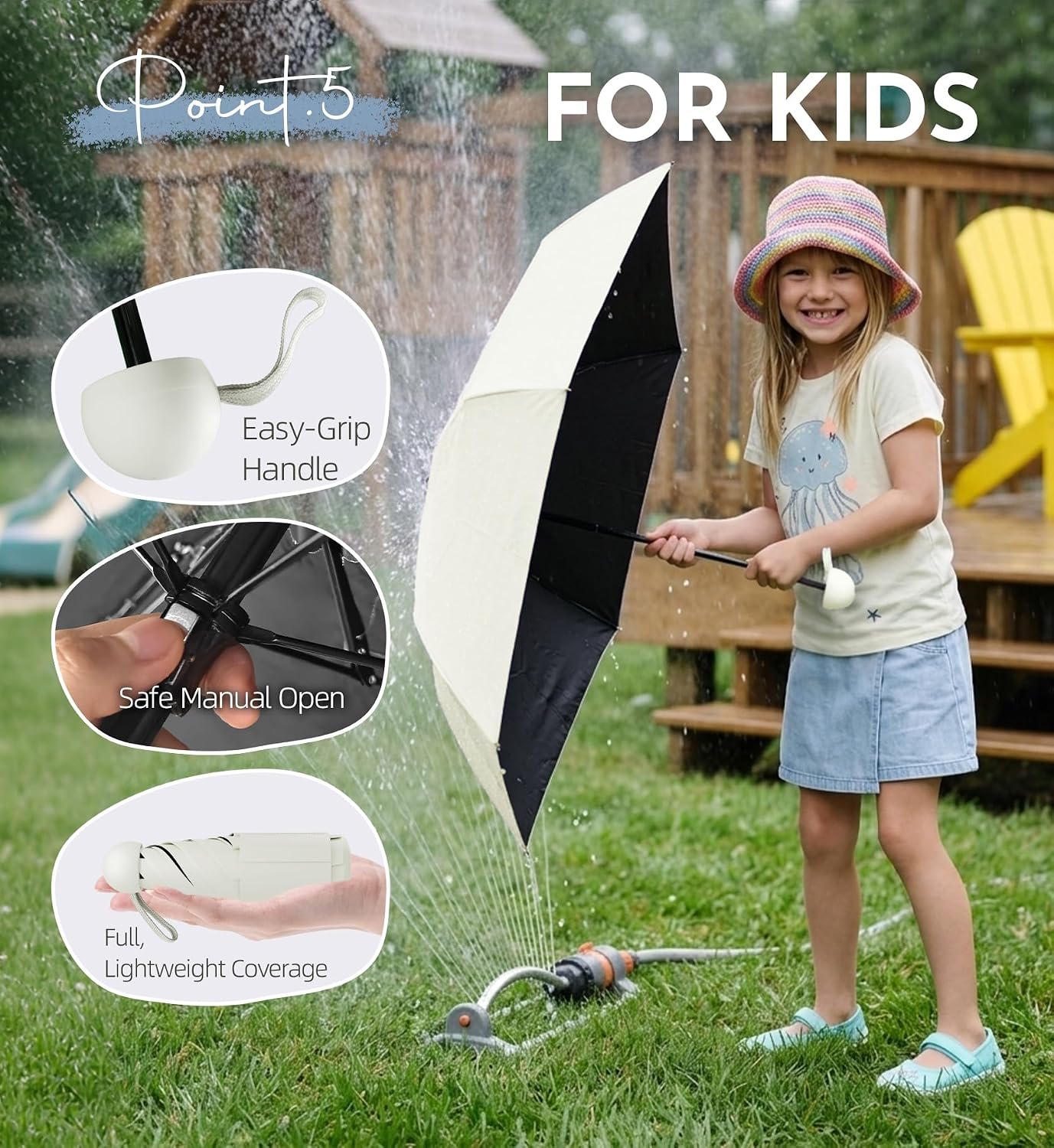 Travel Size Mini Umbrella with UPF 100+ UV Rain Protection, Compact Small & Lightweight Pocket-Sized Folding Umbrellas with Case for Purse & Backpack, Thoughtful Gift Women Men & Kids