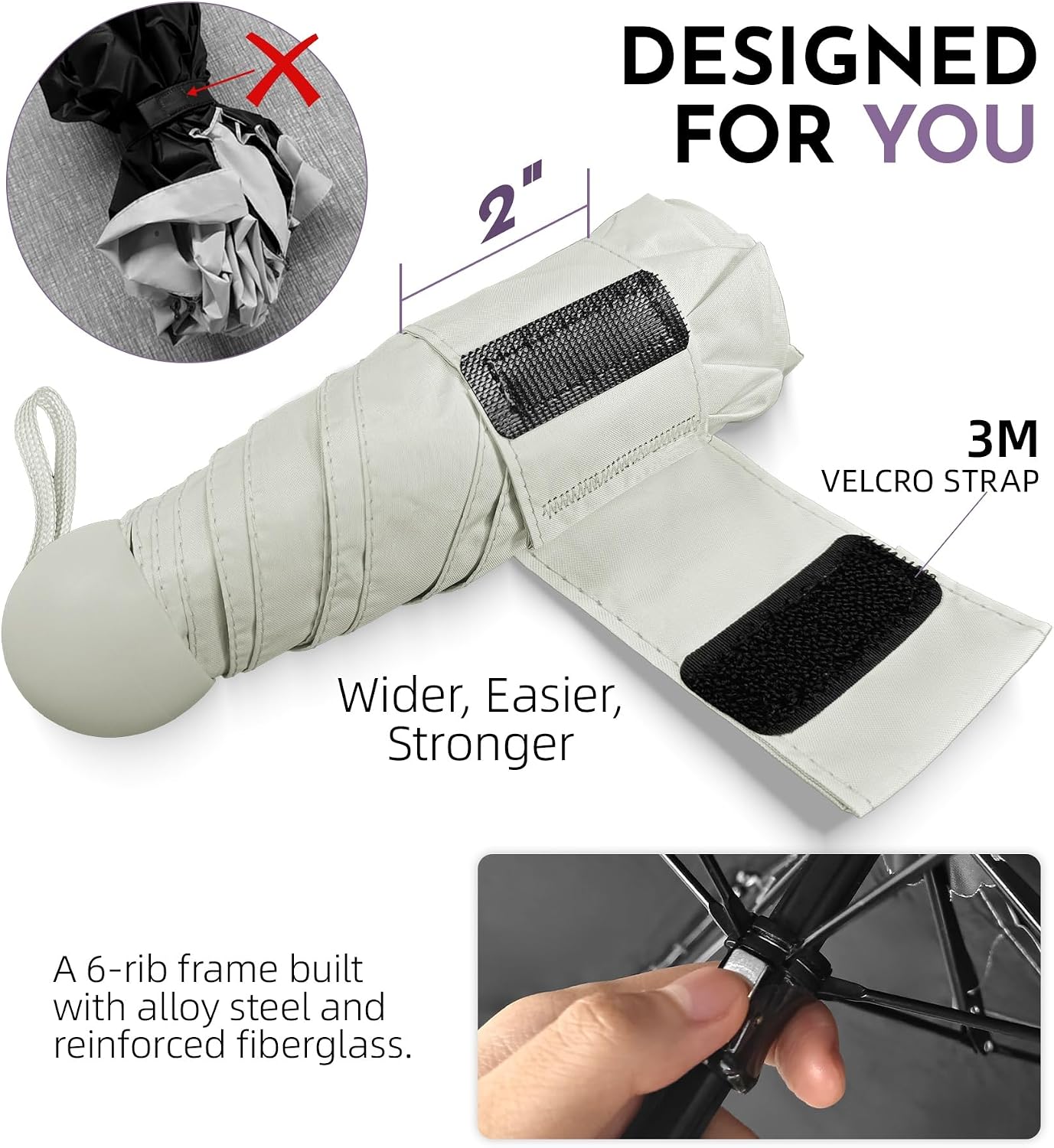 Travel Size Mini Umbrella with UPF 100+ UV Rain Protection, Compact Small & Lightweight Pocket-Sized Folding Umbrellas with Case for Purse & Backpack, Thoughtful Gift Women Men & Kids