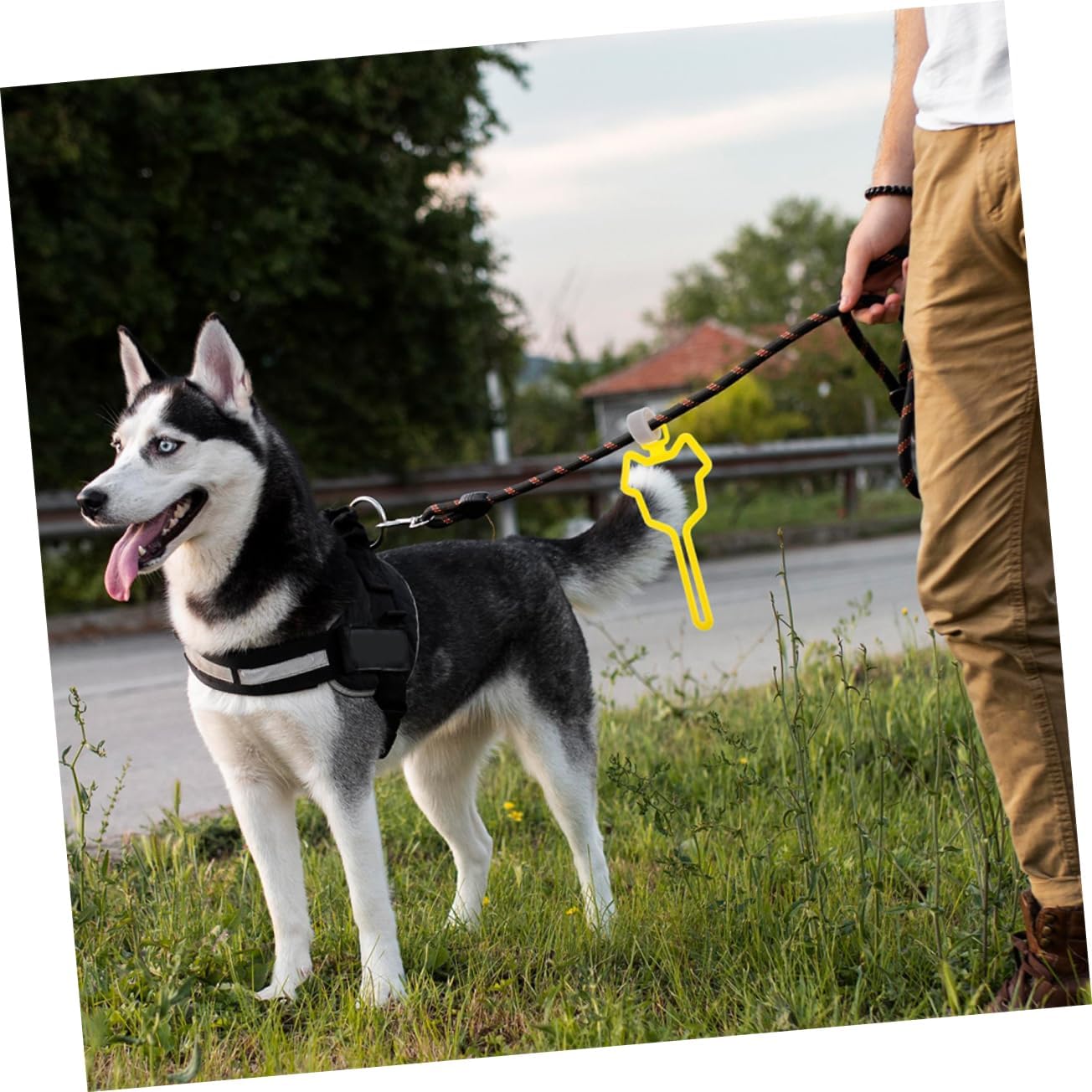 2Pcs Hands-Free Dog Poop Bag Holder Clip Leash Waste Carrier for Walking Running Bicycle Sturdy Waste Bag Dispenser for Pets Yellow