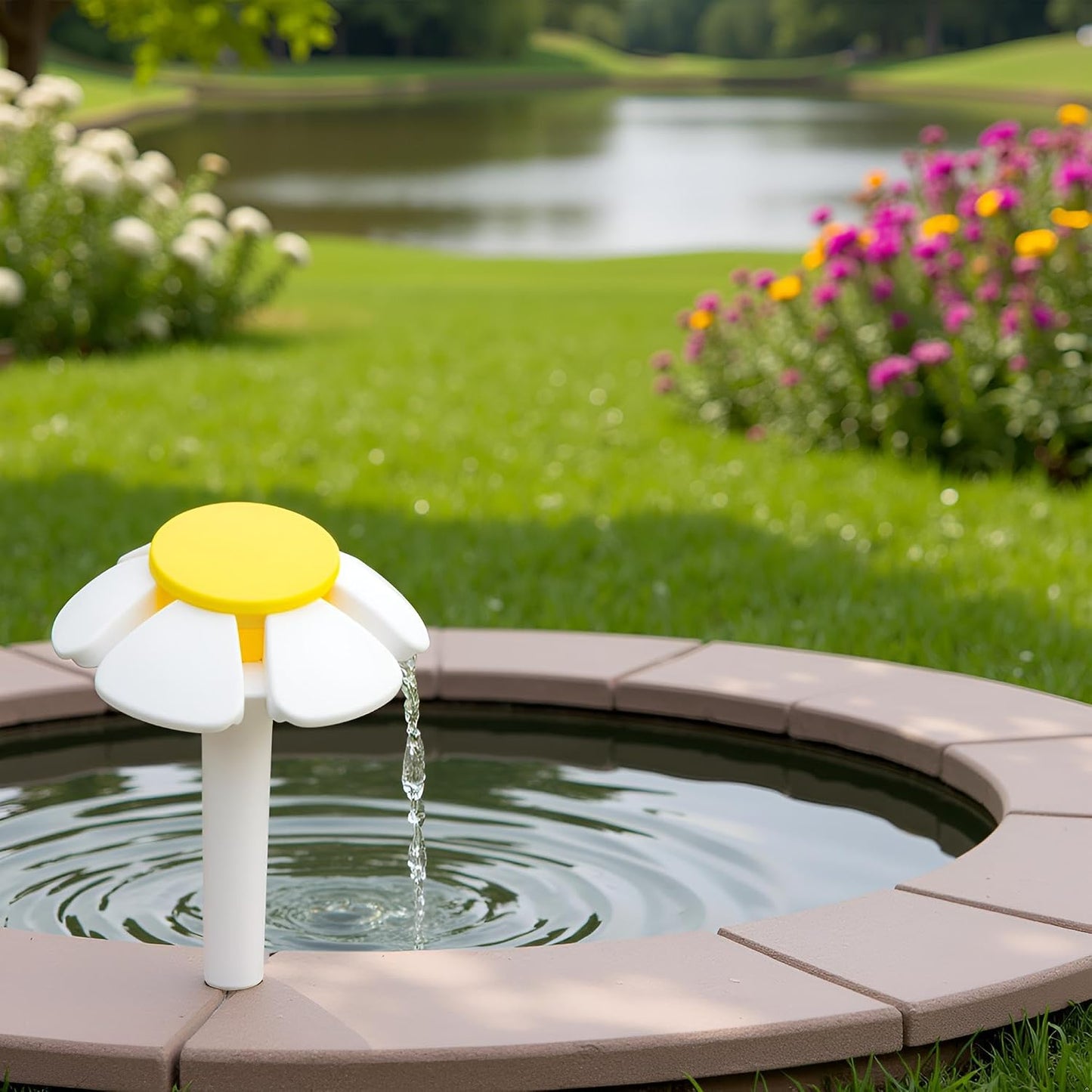 White Pet Water Fountain Nozzle Replacement Yellow Flower for Head for Cat Fountain Automatic Drinking Water Dispenser pet Water Fountain Attachment for Cats, Dogs, Multiple Pets Cat Fountains