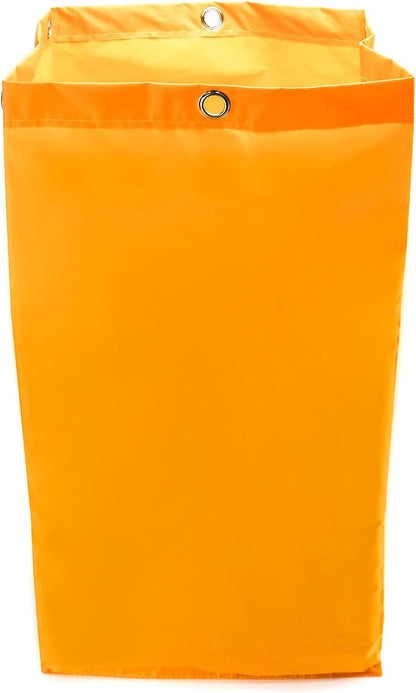 Replacement Janitorial Cart Bag, 4 Pack 24 Gallon Waterproof Large Capacity Housekeeping Commercial Replacement Cleaning Cart Bag for Collecting Trash or Clothing (Yellow)
